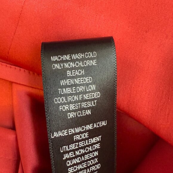 Vtg BCBG Paris Satin Ruffle Bodycon Mini Dress Women's 6 Red Black Cocktail Y2K - Picture 12 of 13